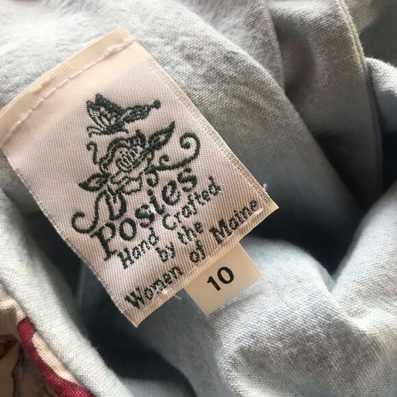 Vintage Posies Women of Maine Farmers Market Cotton Dress w Tie Women's Size 10 - Picture 13 of 13